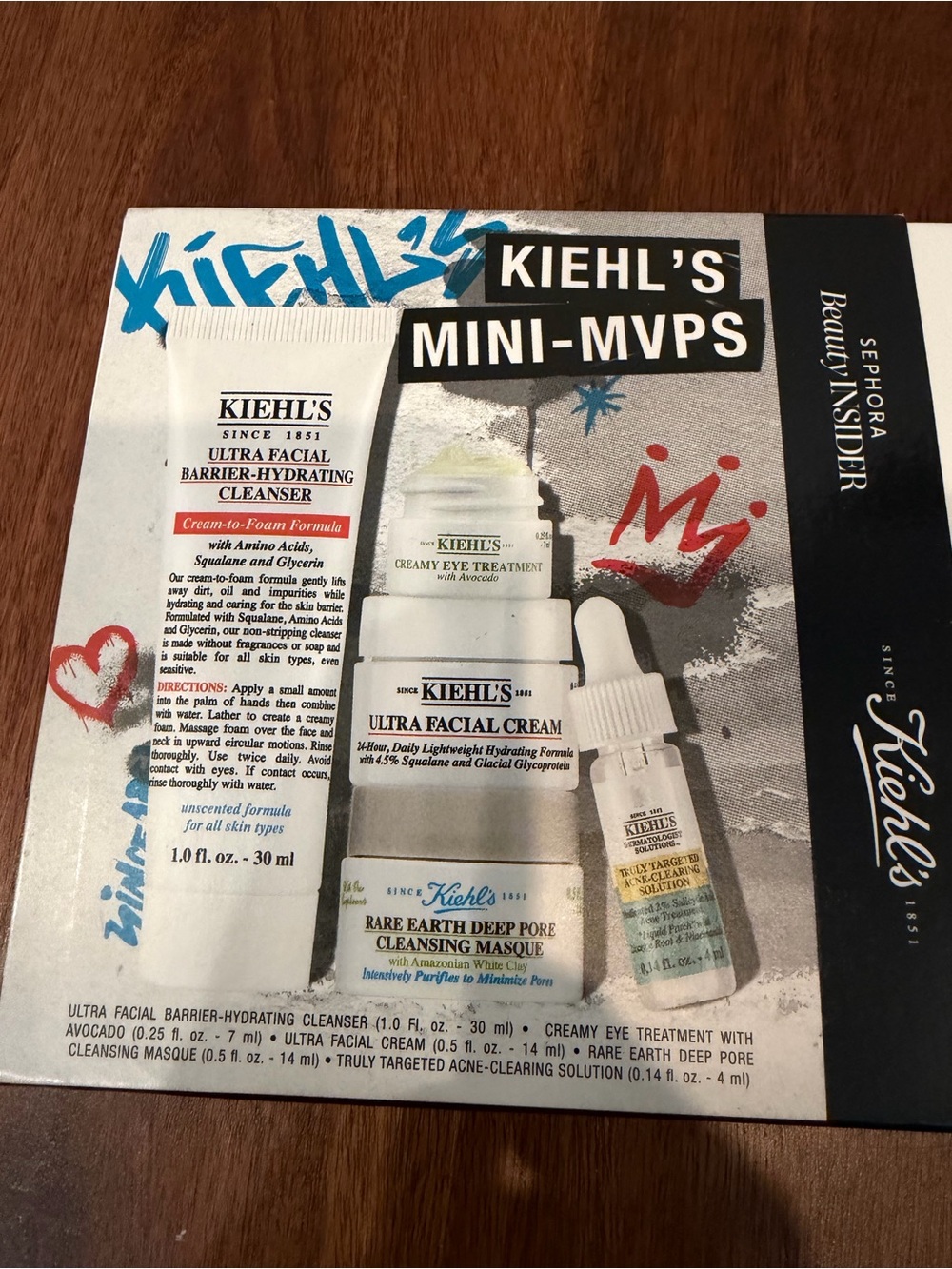 Kiehl's Mini-MVPs Skincare Set — White with Blue and Red Accents